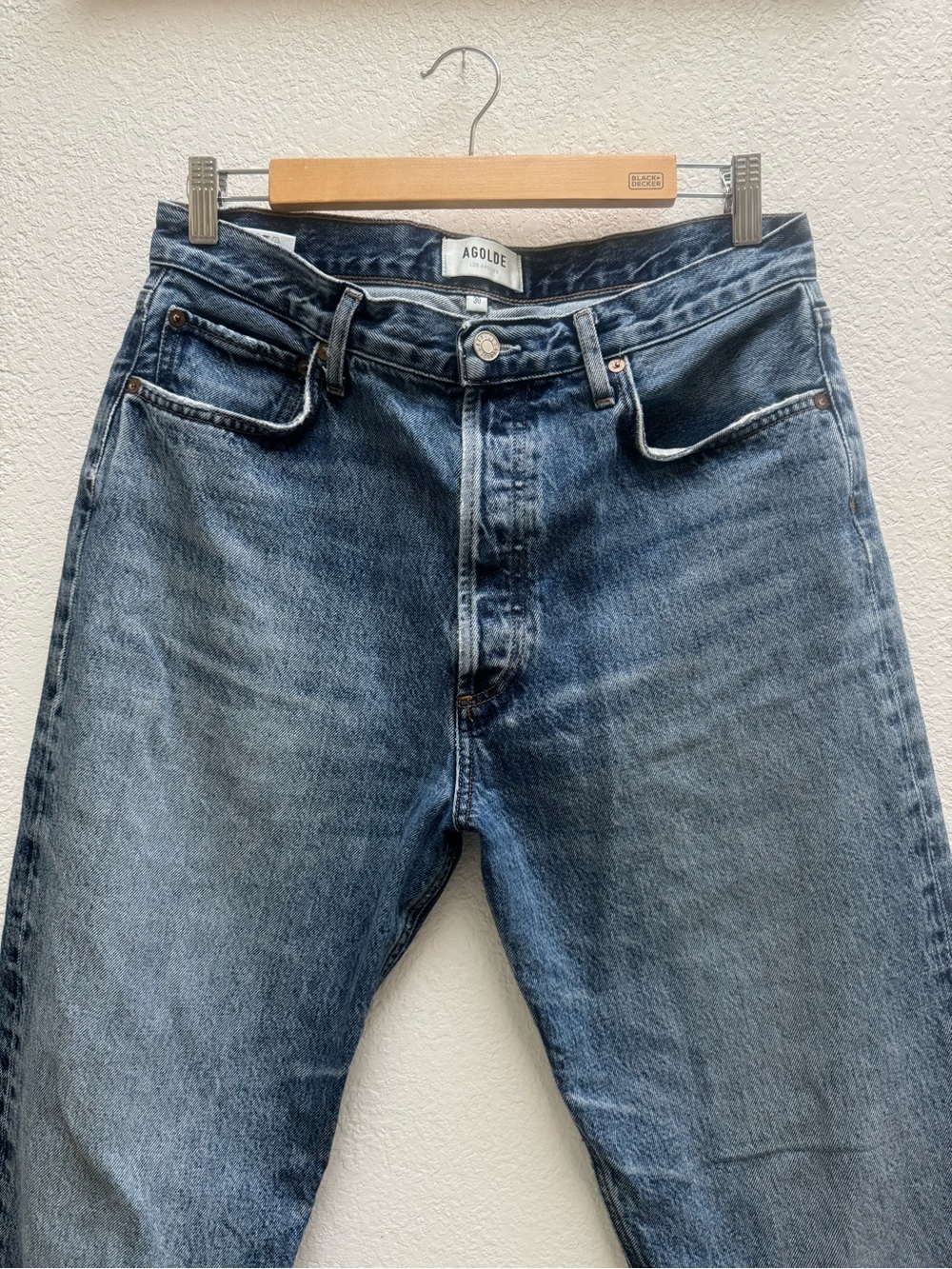 AGOLDE High-Rise Straight Leg Jeans - Light Blue Wash - Picture 7 of 12
